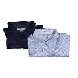 Lot Of 2 -GREG NORMAN - MEN'S BLUE PRINT GOLF POLO SHIRTS- SIZE 2XL